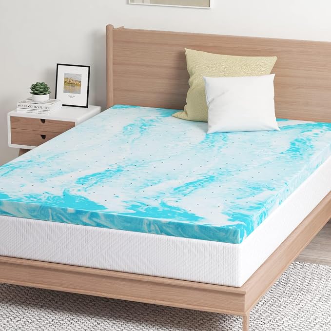 EGO 3 Inch Cal King Mattress Topper Gel Memory Foam for Pressure Relief | Cooling Gel Infused, Ventilated Design Bed Topper in a Box, CertiPUR-US Certified, 84"Lx72"W