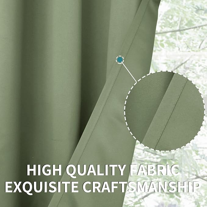 BGment Grass Green Blackout Curtains for Living Room 84 Inch - 2 Panels | Grommet Top, Black Out, Room Darkening, Sunblock, Thermal Insulated, Window Drapes for Bedroom, 52x84 Inch