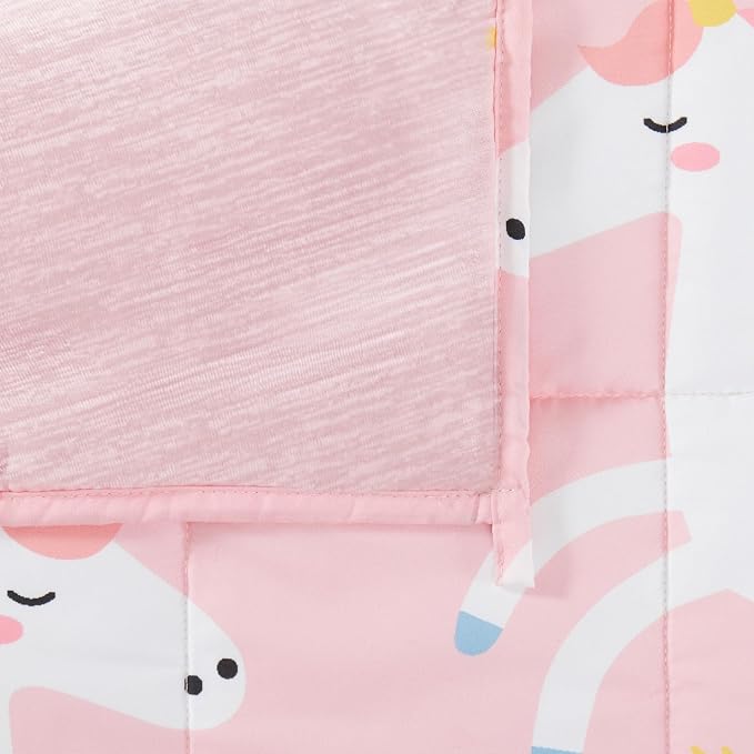 Weighted Blanket - 2 lbs Cooling Pink Unicorn Heavy Blanket, 36"x48", Small Size Breathable Lap Blanket for Hot Sleepers