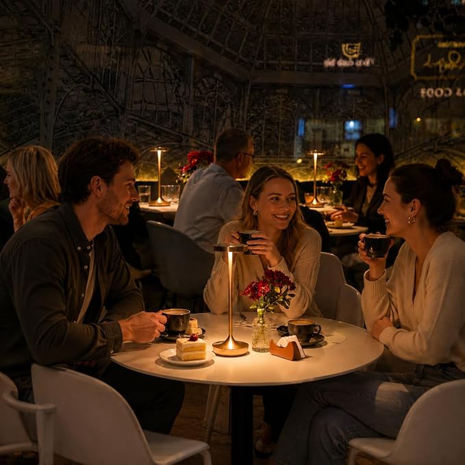 Cordless LED Table Lamps, Rechargeable 6000mAh, 72H Runtime, Waterproof | Stepless Touch Dimming with 3 Color Modes & Memory Function for the Perfect Ambiance at Home, Restaurants & Patios (Bronze)