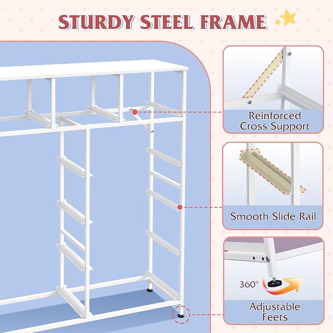 WLIVE Tall Dresser for Bedroom, 11 Drawer Chest of Drawers, Purple | 11 fabric storage drawers, Tall high-capacity design, Bedroom or dorm use, Sturdy steel frame, Smooth wood tabletop