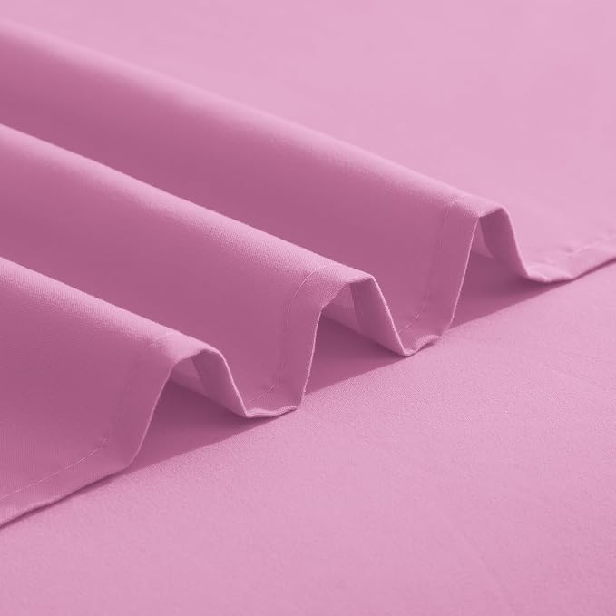Elegant Comfort Luxurious 1500 Premium Hotel Quality Microfiber Three Line Embroidered Softest 4-Piece Bed Sheet Set, Wrinkle and Fade Resistant, King, Light Pink