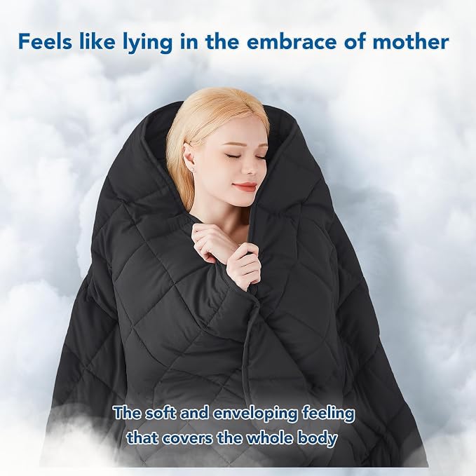 Weighted Blanket for Adults (20 lbs, 60" x 80") Queen Size Soft Cooling Heavy Blanket Sleeping, Apply to 190-210 lbs Body, Thick Breathable Blanket with Glass Bead, Easy Care