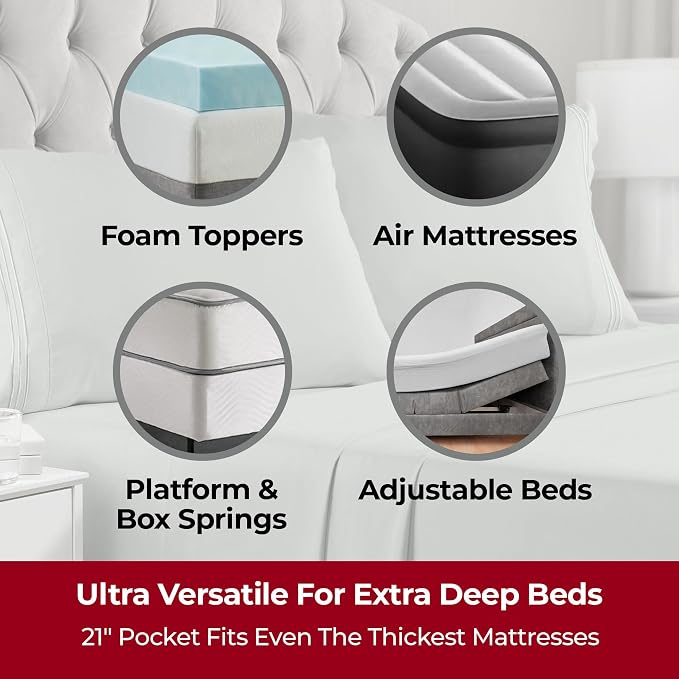 Mellanni Iconic 4-Piece, Ultra Soft Sheet Set (California King, Spa Mint) | 10M+ Sleepers. Lab-tested: Sleeps Cool, Stays Bright, Strong, Smooth. Good Housekeeping Best Bedding, 7 yrs running.