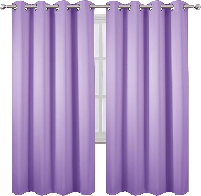 Lavender Thermal Blackout Curtains/52 x 72 Inch/Set of 2 Panels Room Darkening Curtains for Bedroom