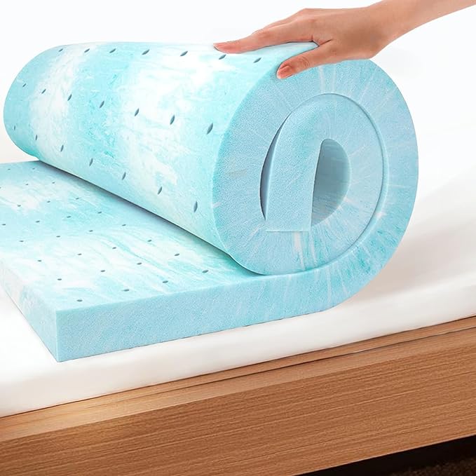 EGO 4 Inch Twin Mattress Topper Gel Memory Foam for Pressure Relief | Cooling Gel Infused, Dorm Room Essentials Bed Topper in a Box, CertiPUR-US Certified, 75"Lx38"W