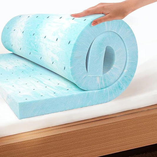 EGO 3 Inch Queen Mattress Topper Gel Memory Foam for Pressure Relief | Cooling Gel Infused, Ventilated Design Bed Topper in a Box, CertiPUR-US Certified, 80"Lx60"W