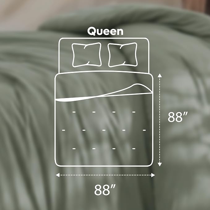 Utopia Bedding 3 Pc Queen Comforter Set, All Season Bedding, Sage Green | Bedding Set Includes Comforter (88x88) Inches, 2 Shams (20x26) Inches. Soft Microfiber Down Alternative, Machine Washable.