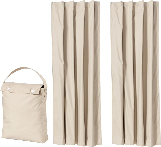 Amazon Basics Portable Blackout Curtain Shade with Suction Cups, Energy Saving, 50"W x 78"L, Beige, 2-Pack
