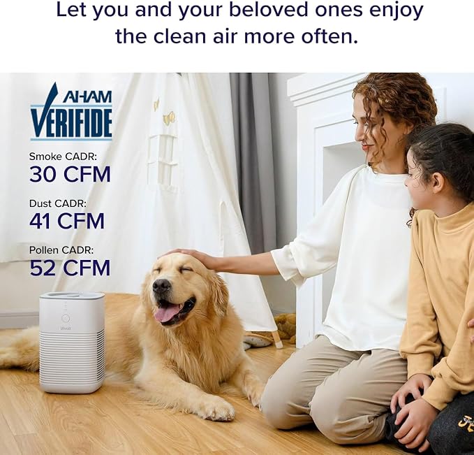 Levoit Air Purifiers for Home Bedroom Dorm Room | AHAM VERIFIDE, Freshens Small Room with Aroma Pad, For Smoke, Pollen, Pet Dander, Odor, Dust, Office, Desktop, White