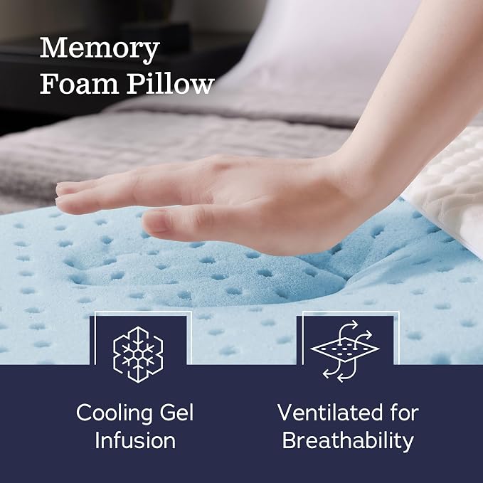 WEEKENDER Gel Memory Foam Pillow - King Size - Medium Firm Feel - Neck and Shoulder Support - Side & Back Sleepers - Home, Hotel, & Hospital Essentials - CertiPur Certified (Pack of 4)