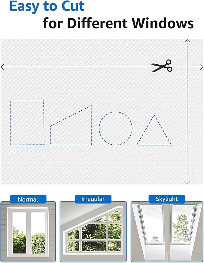Blackout Curtains Portable 36”x60” No Drill Black Out Window Cover | 100% Blackout Shades with Heat-Resistant Hook&Loop Tapes,Thermal Insulated Window Blinds for Home,Nursery(1 Panel,White)