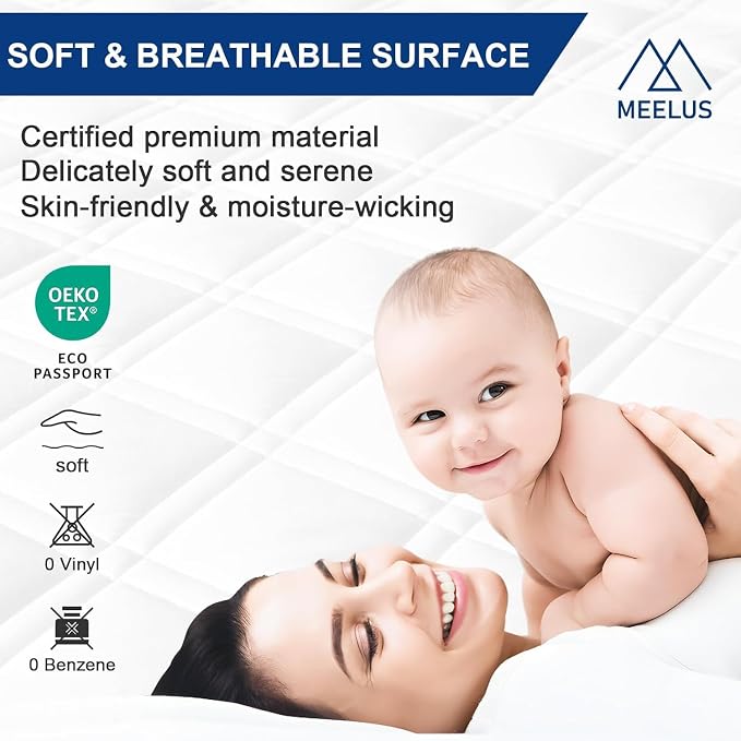 Twin XL Mattress Protector Waterproof, Fitted Deep Pocket 8"-21", Black | Breathable Waterproof Mattress Pad Cover, Soft Noiseless Mattress Cover Washable Cooling for Home Hotel Bedroom