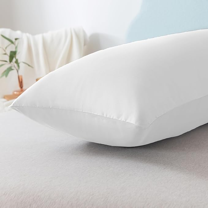 Ubauba Memory Foam Body Pillow with Cover, Full Large Body Pillows Insert for Adults with Envelope Closure Pillowcase, Firm & Fluffy Long Bed Pillows for Sleeping (20x54 inch, Pure White)