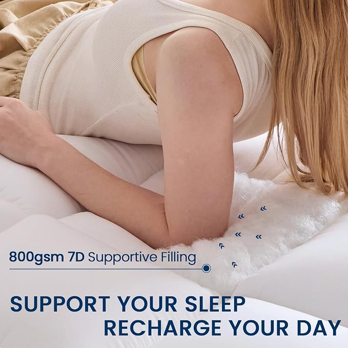 YUGYVOB California King Mattress Topper Thick, Cooling Plush Mattress Pad | Soft & Breathable Brushed Cover, Down Alternative Fill, Pillow Top Bed Topper with 8-21" Deep Pocket