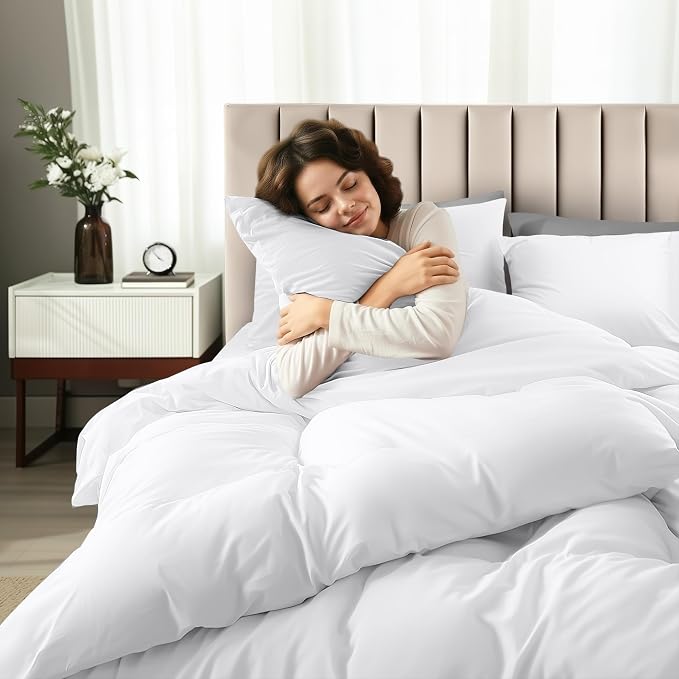 Utopia Bedding Duvet Cover Full with Fitted Sheet (54x75) - 2 Pillow Case (20x30) - All Season Luxury Bed in a Bag with Zippered Duvet Cover - No Comforter (White)