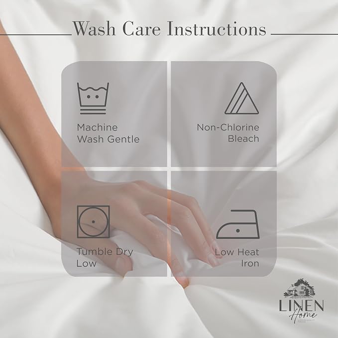 Linen Home 100% Cotton Percale Sheets Twin Size, Charcoal, Deep Pocket, 3 Pieces Set - 1 Flat, 1 Deep Pocket Fitted Sheet and 1 Pillowcase, Crisp Cool and Strong Bed Linen