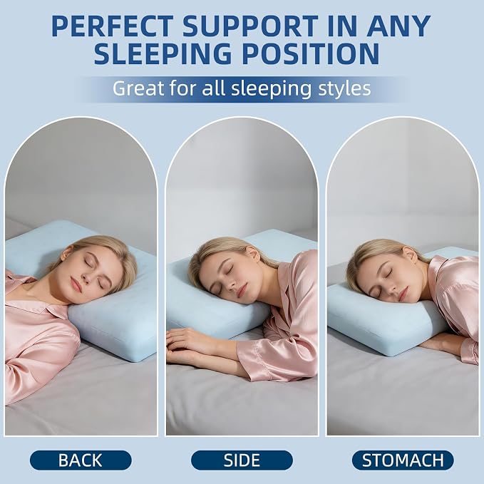 HIMOON Cooling Memory Foam Pillow, Bed Pillow for Sleeping, Standard Size, Breathable Memory Foam, Premium Support with Washable Cover for Back, Side and Stomach Sleepers (2 Packs)