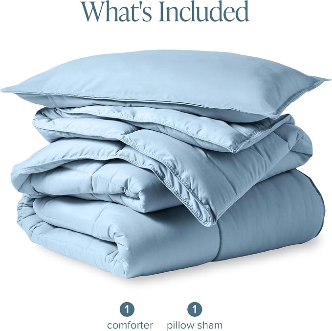 Bare Home Comforter Set - 1800 Ultra Soft (Twin/Twin XL, Light Blue) | All-Season, Breathable, Hypoallergenic, Premium 1800, Warm, Cozy