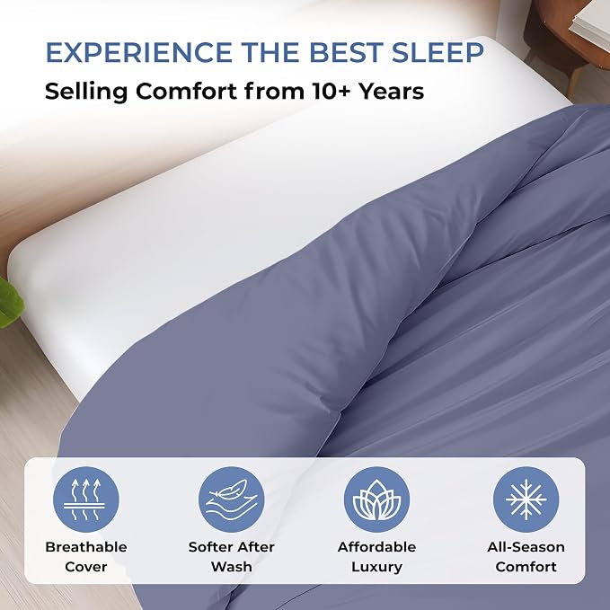 1 Pc 120" x 98" Duvet Cover Oversized King 100% Egyptian Cotton - 600 Thread Count Comforter Cover, Zipper Closure & Corner Ties - Fits Large King Inserts - Mediterranean Blue