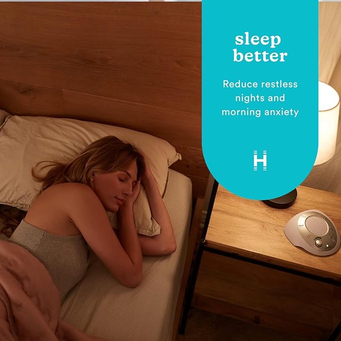 Homedics SoundSleep White Noise Sound Machine, Silver | Small Travel Size with 6 Relaxing Nature Sounds, Portable Therapy for Home, Office, Nursery, Auto-Off Timer