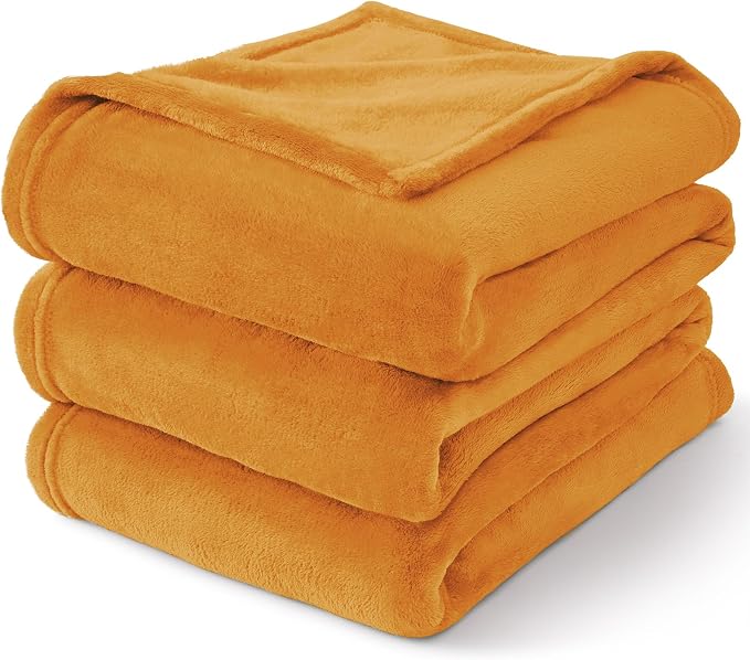 BEDELITE Fleece Blanket Soft Fall King Bed Blanket Burnt Orange 108"x90" | Ultra Soft Fleece, Plush Microfiber, Lightweight Warmth, Fall Decor, Fade Resistant, Machine Washable, Perfect for Bed