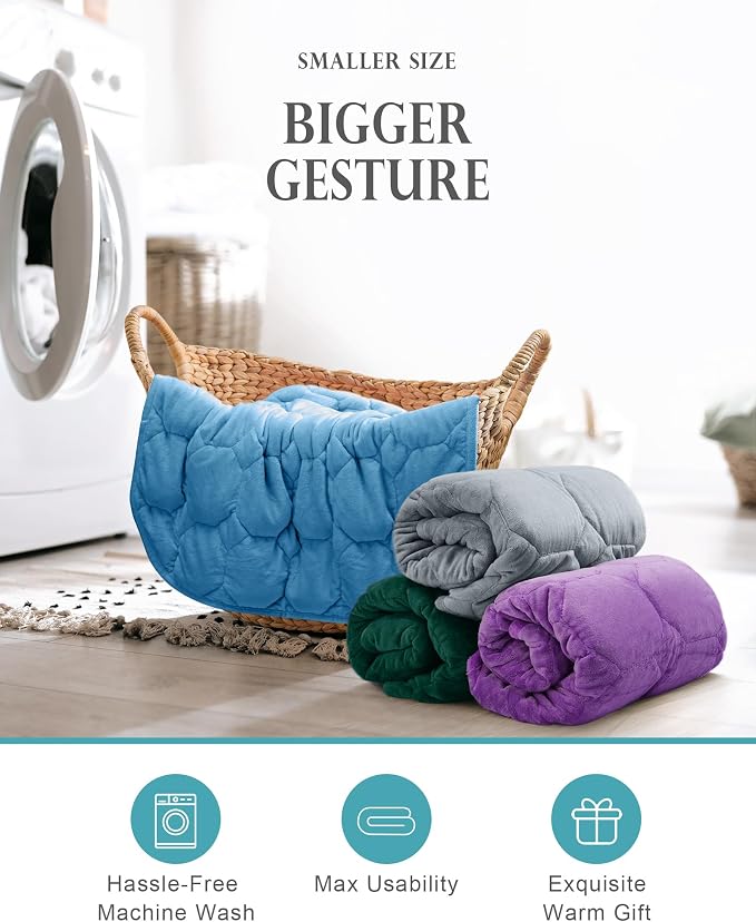 Cottonblue Weighted Lap Blanket Pad 7 lbs 41"x60" for Adults Teens, Cozy | Luxury Crystal Velvet Weighted Blanket Pad, Washable Portable Travel Blankets for Relaxation Sleeping All Season, Washable