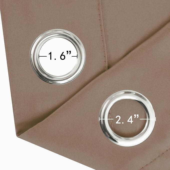 Blackout Curtains 52 x 90 Inch Long Cappuccino Curtains Set of 2 Panels Room Darkening Curtains for Bedroom and Living Room