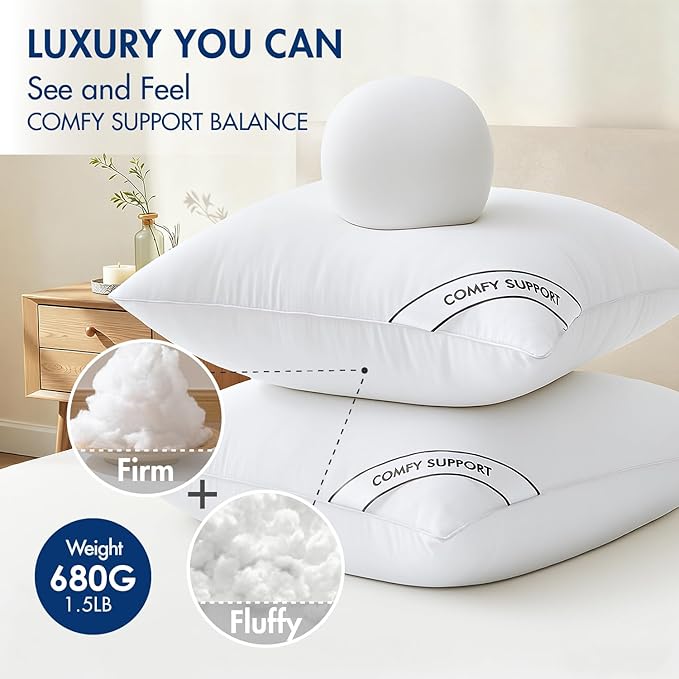 MIULEE 20x20 Pillows Inserts Pack of 2, Down Alternative Virgin Filling | Decorative Pillow Insert, Comfy Support Throw Pillows for Sofa Couch Bed