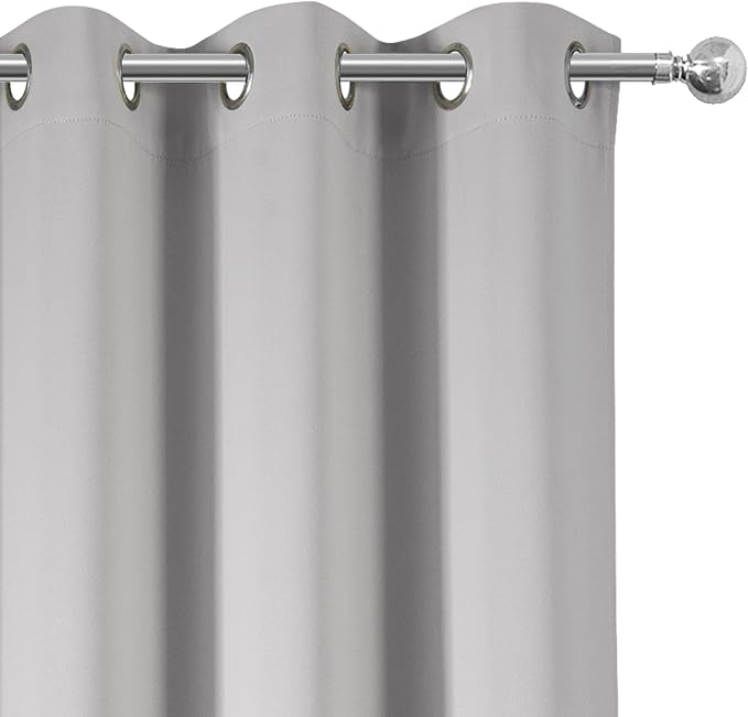 Blackout Curtains 42 x 95 inch/Light Grey Curtains Set of 2 Panels/Thermal Insulated Room Darkening Bedroom Curtains
