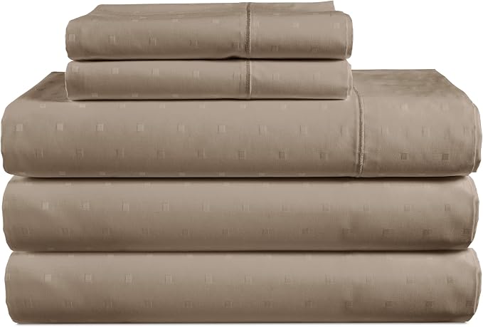 LANE LINEN Split King Sheets Sets for Adjustable Bed Sateen Weave - Taupe | Split King Sheets - 5-Piece Set, For Guests And Everyday Use, For A Silky Hotel-Style Bed, Made For Adjustable Beds