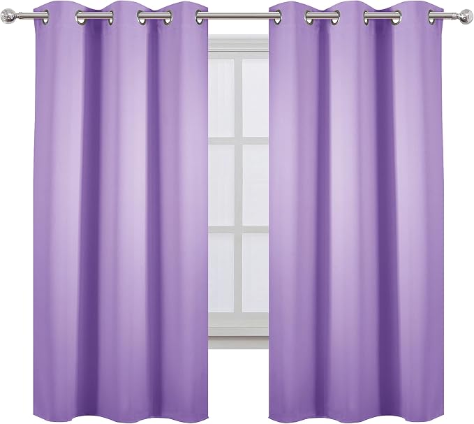Blackout Curtains 38 x 54 inch/Lavender Curtains Set of 2 Panels/Thermal Insulated Room Darkening Bedroom Curtains