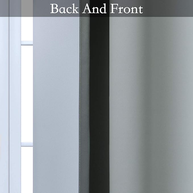 SimpleHome Ombre Grey to Grey White Curtains for Living Room 42Wx36L | Room Darkening Curtains for Bedroom,Gradient Light Blocking Curtain,Thermal Insulated Grommet Window Drapes,2 Panels,36 Inch