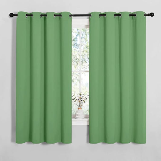 NICETOWN Blackout Curtains for Living Room 2 Panels 55" x 68" Forest Green | Thermal Insulated Decoration Drapes 68 inches Length for Bedroom Window