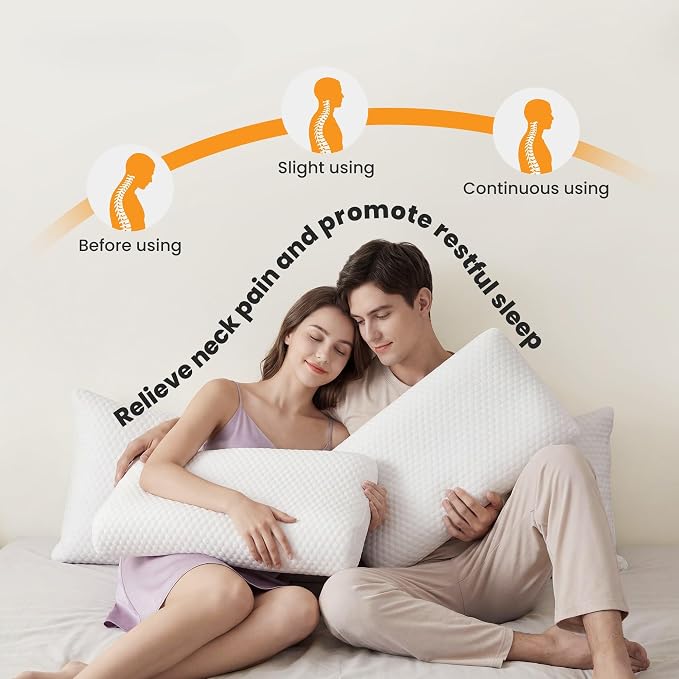 OLIXIS Memory Foam Pillow, Bed Pillows for Sleeping, Standard Size, 1 PCS | Firm and Comfortable Support, Bed Pillow for Back and Side Sleepers, Cooling Gel, Breathable Mesh & Washable Cover, White