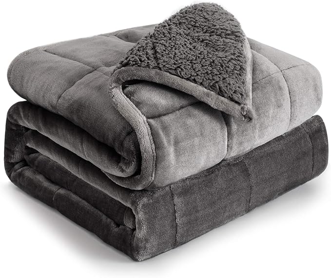 Cottonblue Small Weighted Lap Blanket Pad for Adults Teens 2 lbs 20x30 in | Flannel Travel Weighted Lap Pad for Relax Sleep Nap All Season, Soft Cozy Weighted Blankets Portable for Bed Couch, Grey