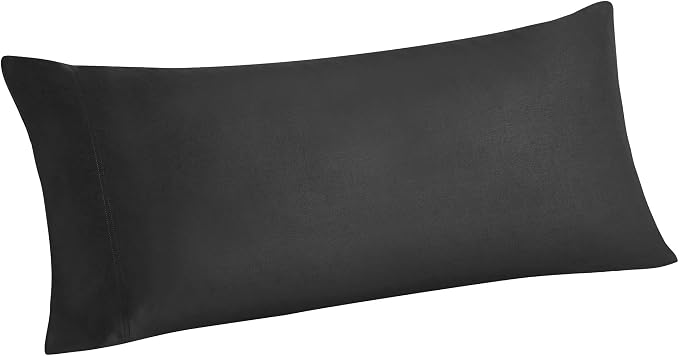 BEDELITE Body Pillow Pillowcase, Rayon from Bamboo, Black, 20"x54" | Cooling and Breathable Body Pillow Cover for Hot Sleepers & Night Sweats, Silky Soft Full Long Pillow Case, Envelope Closure