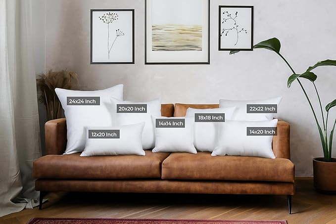Utopia Bedding Throw Pillows, Decorative 24 Pillow Inserts, Set of 4 | Down alternative pillow insert with plush fluffy fill for beds sofas couches and chairs. Suitable for indoor outdoor use.
