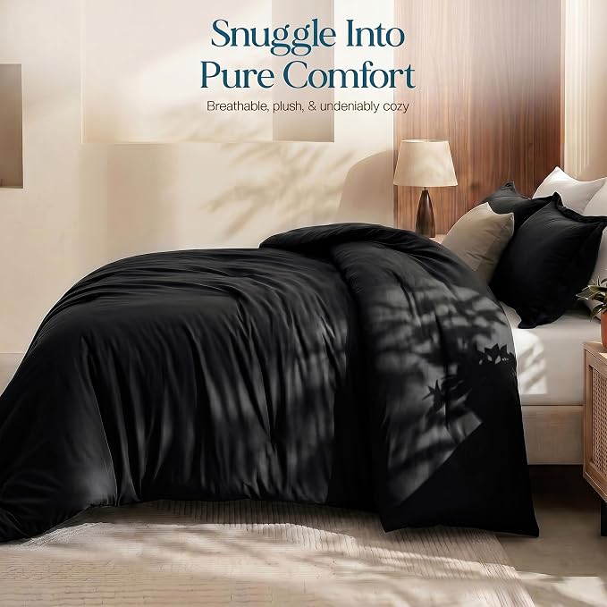 Utopia Bedding 3 Pc Queen Comforter Set, All Season Bedding, Black | Bedding Set Includes Comforter (88x88) Inches, 2 Shams (20x26) Inches. Soft Microfiber Down Alternative, Machine Washable.