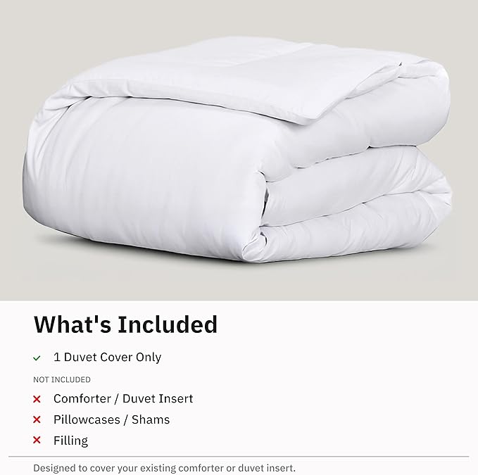 California Design Den Soft 100% Cotton Sateen Twin XL Duvet Cover, White | Duvet Cover Only, Comforter Not Included, Backed by Good Housekeeping Seal, Button Closure & Corner Ties