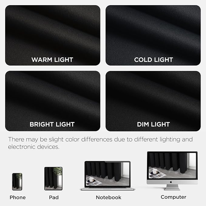 Joydeco Door Curtain Blackout Curtains for Doorway Privacy Closet Drapes | Room Divider Curtains for Bedroom Living Room, Sliding Door Curtains for Open Closet (Black, 32Wx80L, 1 Panel)