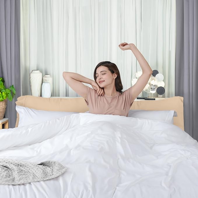 Duvet Cover Cal King, 3 PC Cotton Like PolyesteR, Zipper Closure, White | Extra Soft and Breathable, Wrinkle & Fade Resistant, Includes Duvet Cover and 2 Pillow Shams, Comforter Not Included, OekoTex