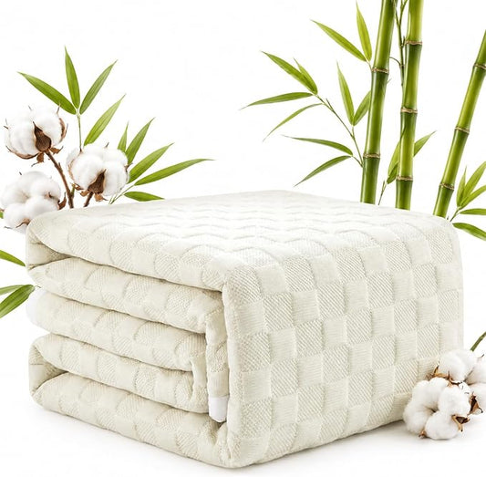 Twin Mattress Protector, Organic Cotton 3D Waffle, Dorm Ready | 250GSM Organic Cotton + Bamboo, Noiseless TPU, 8-18" Deep Pocket Fits Twin & XL, OCS + OEKO-TEX Certified, Dorm Essential