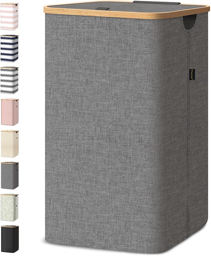 BALEINE 100L Laundry Hamper with Lid, Large Laundry Basket Bin | Large Capacity, Easy-Access Lid, Shape-Retaining Structure, Pull Handles, Ideal for Bedroom, Dorm, Laundry Room