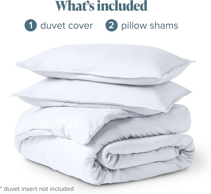 Bare Home Duvet Cover Set 1800 Ultra-Soft (King, White) | Lightweight, Cooling, Breathable, Premium 1800 Ultra-Soft, All-Season