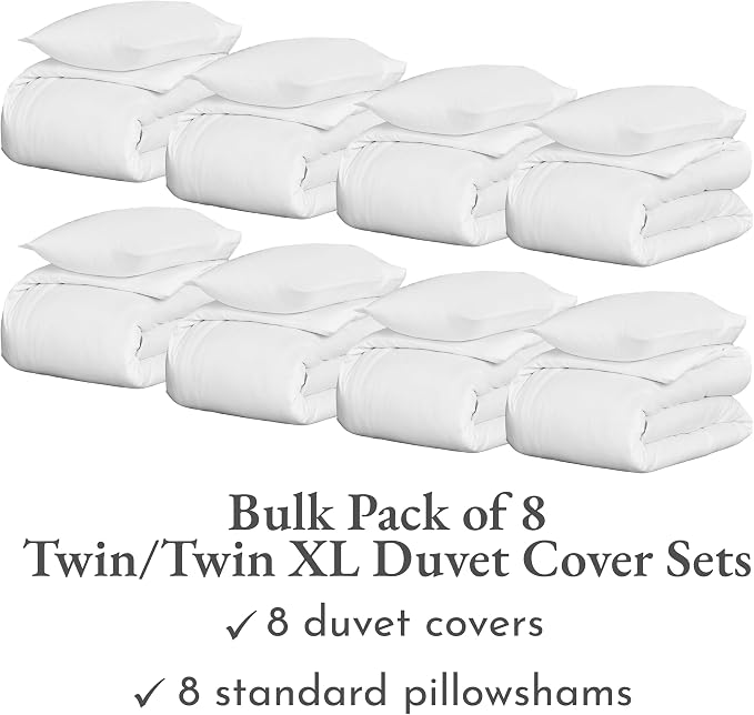 California Design Den 100% Cotton Sateen Twin XL Duvet Cover Set, White | 2-Piece Set with 1 Pillow Sham, Backed by Good Housekeeping Seal, Button Closure & Corner Ties, 400 TC 100% Cotton Sateen