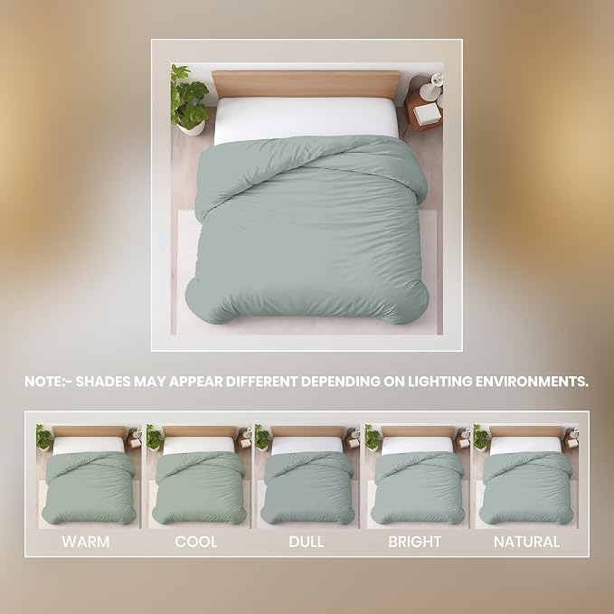 120"x120" 1 Pc Super King Plus/Super Oversize King Duvet Cover Only 100% Egyptian Cotton - 600 TC, Zipper Closure & Corner Ties - Fits Only Extra Large Inserts - Aqua Green