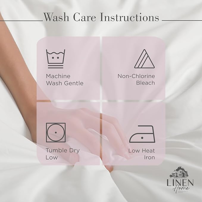 Linen Home 100% Cotton Percale Sheets Twin XL Size, Mauve Lavender, Deep Pocket, 3 Pieces Set - 1 Flat, 1 Deep Pocket Fitted Sheet and 1 Pillowcase, Crisp Cool and Strong Bed Linen