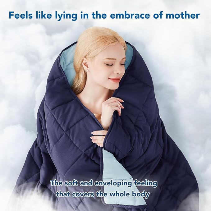 Weighted Blanket (20lbs 80"x87" King Size) Soft Cooling Heavy Blanket Sleeping, Apply to 190-210 lbs Body, Thick Breathable Blanket with Glass Bead, Easy Care