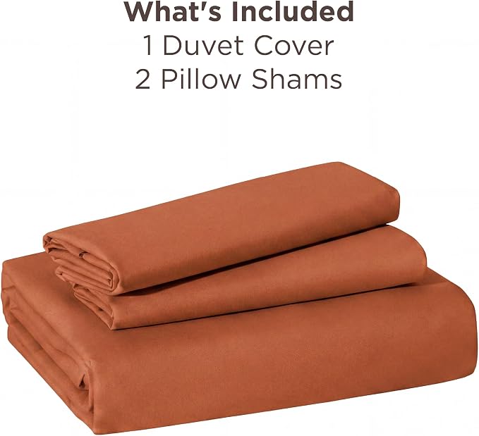 Bedsure Duvet Cover Full Size, 3Pcs Double Brushed Bedding Set, Terracotta | For Kids & Adults, 80"x90" Comforter Cover, Hotel Luxury, All Season, Breathable, Easy Care, Lightweight, Zipper Closure